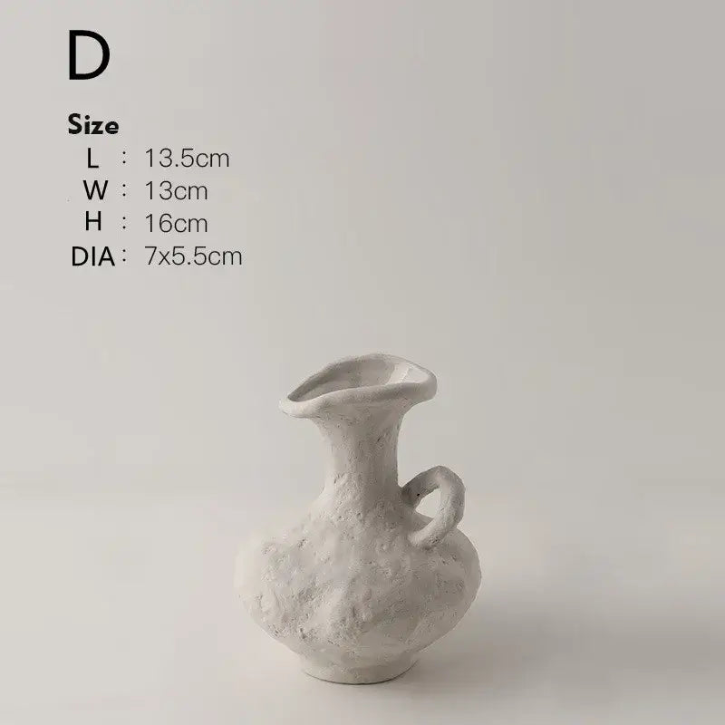 Nordic style ceramic flower pot set white living room vases