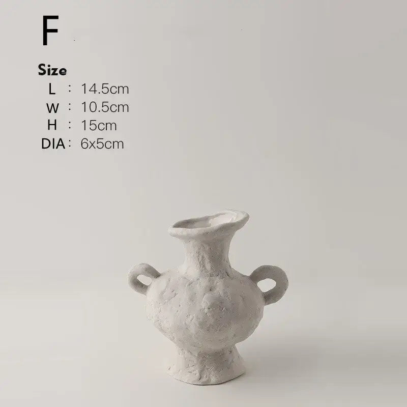 Nordic style ceramic flower pot set white living room vases