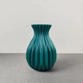 Geometric ribbed multi color ceramic flower vase living room set