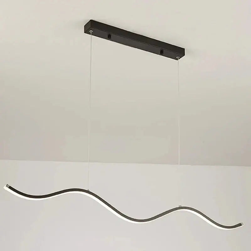 Modern wavy white led pendant light for nordic style dining room