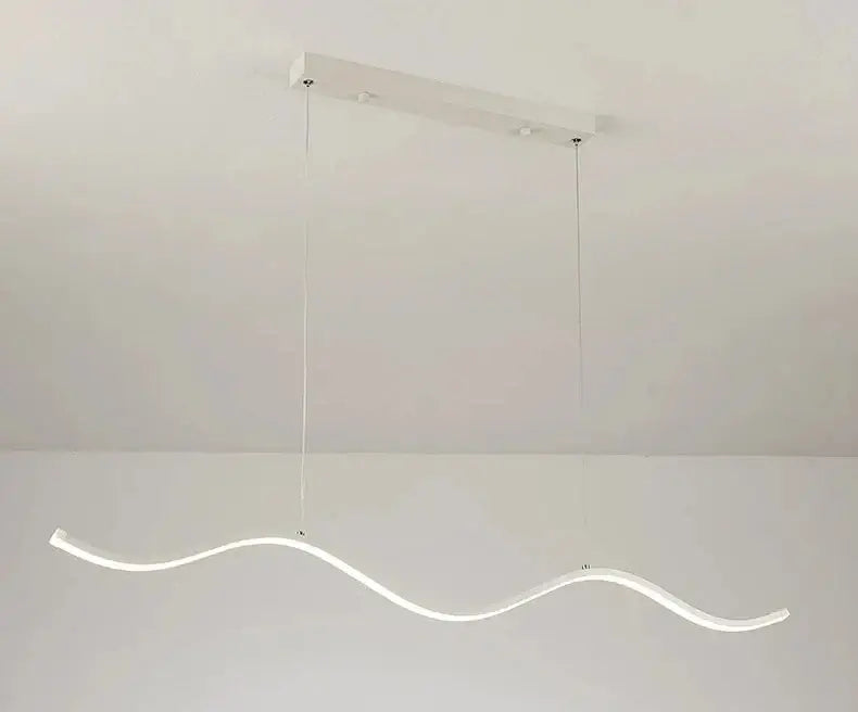 Modern wavy white led pendant light for nordic style dining room
