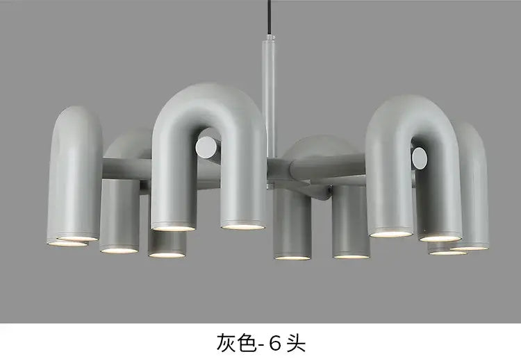 Modern red u shape led ceiling chandelier living room pendant light