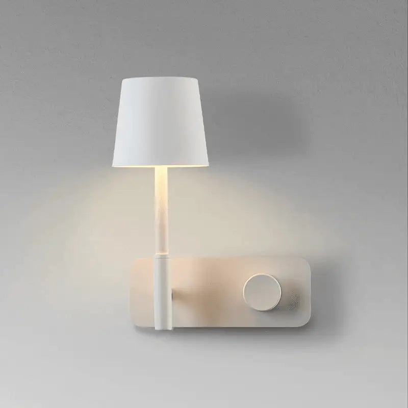Minimalist white cylindrical nordic wall lights for bedroom
