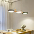 Modern white wood 3 light island pendant dining room acrylic shade