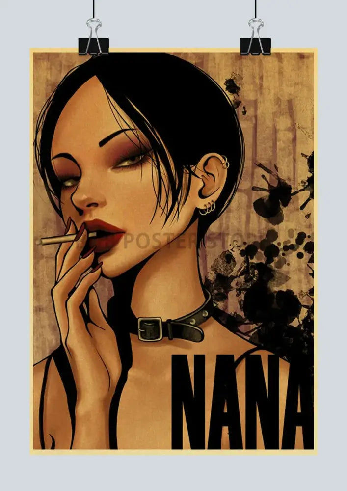 Stylized japan anime nana framed poster bedroom wall art