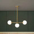 Modern gold opaline glass ball pendant light for dining room island