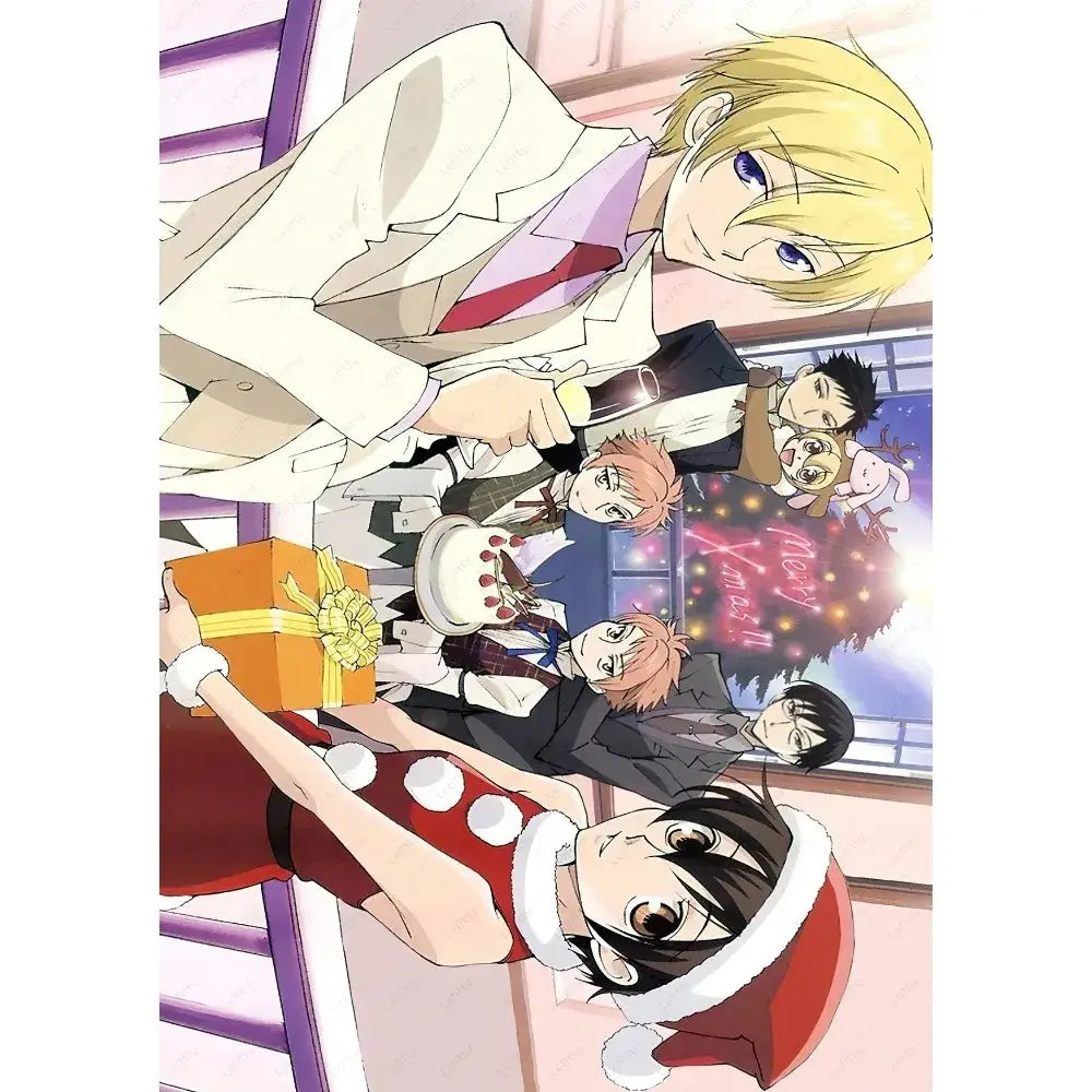 Anime pink & white high school host club poster bedroom wall art