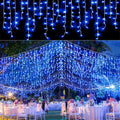 Warm golden outdoor christmas waterfall lights outdoor curtain string