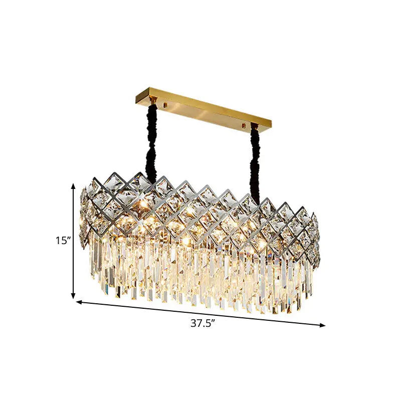 Modern gold crystal island light fixture dining room chandelier