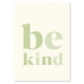 Minimalist cream & sage be kind wall art print bedroom decor