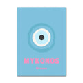 Danish pastel mykonos eye wall art blue and pink bedroom poster