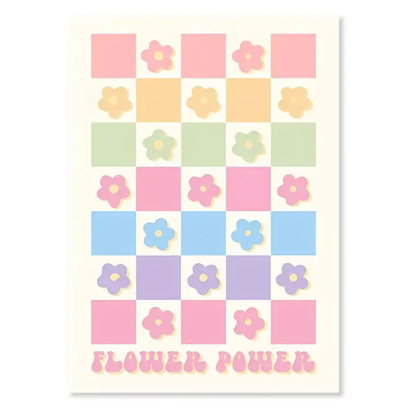 Pastel yellow smiley flower wall art bedroom bondi poster