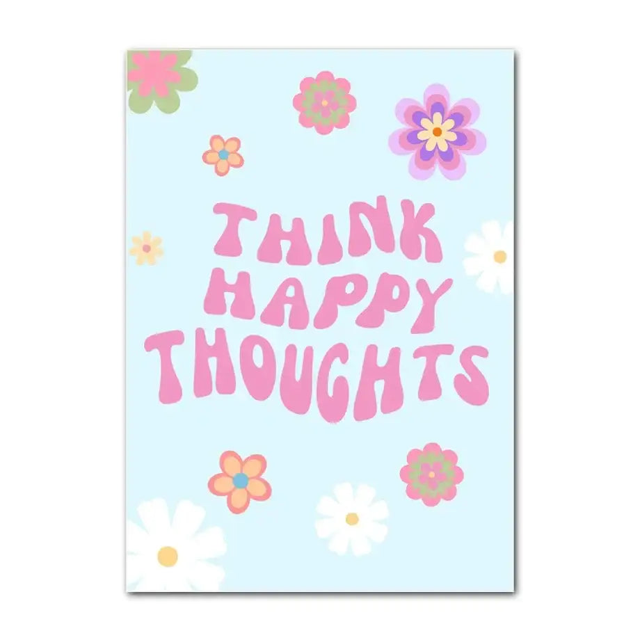 Modern pink capri smiley flower wall art poster bedroom decor
