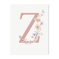 Personalized pink floral letter z wall art nursery decor
