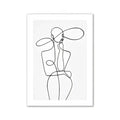 Minimalist pink aesthetic room decor wall art – bedroom line print