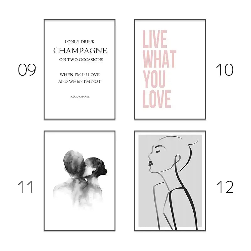 Minimalist pink aesthetic room decor wall art – bedroom line print