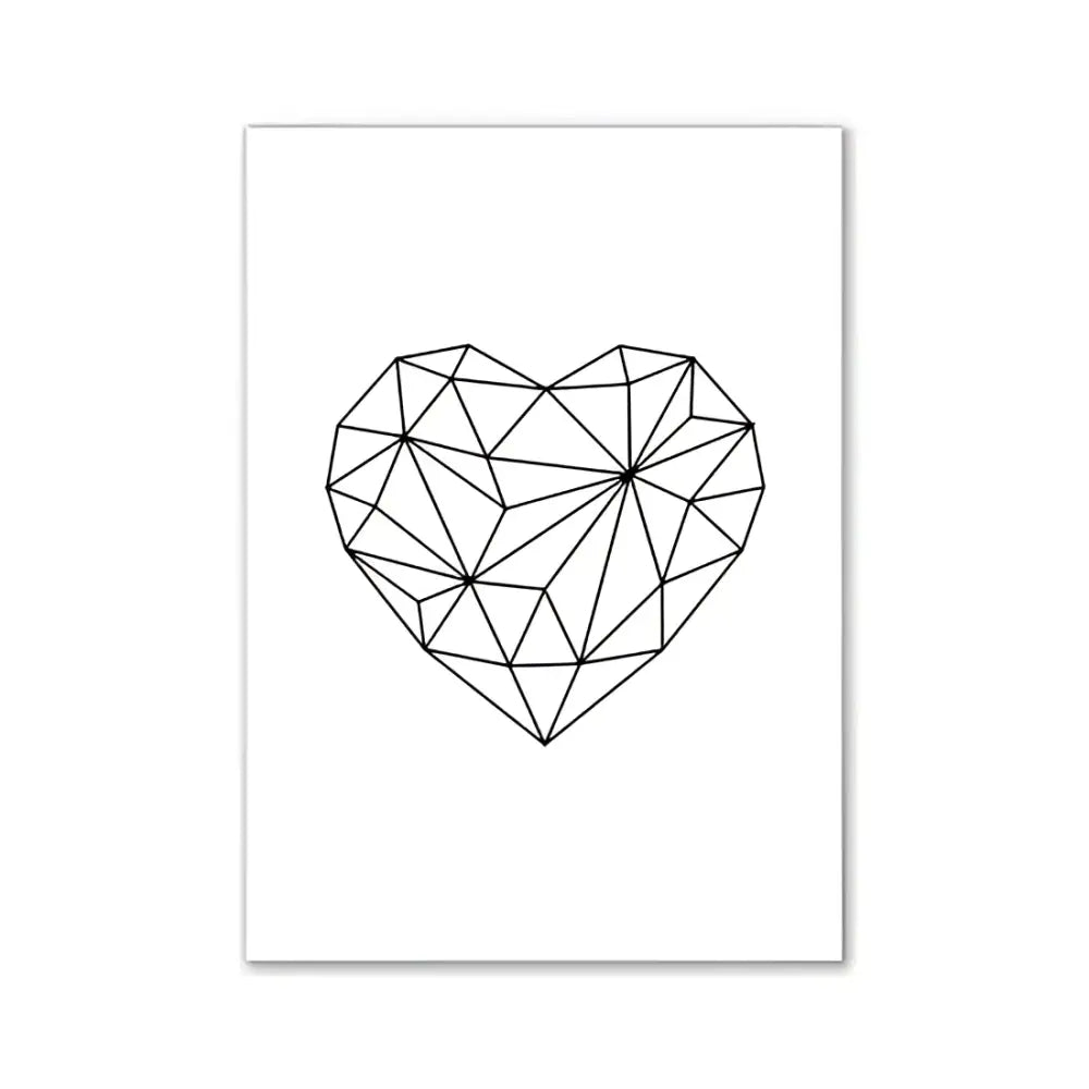 Minimalist black and white wall art i love you bedroom room decor