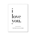 Minimalist black and white wall art i love you bedroom room decor