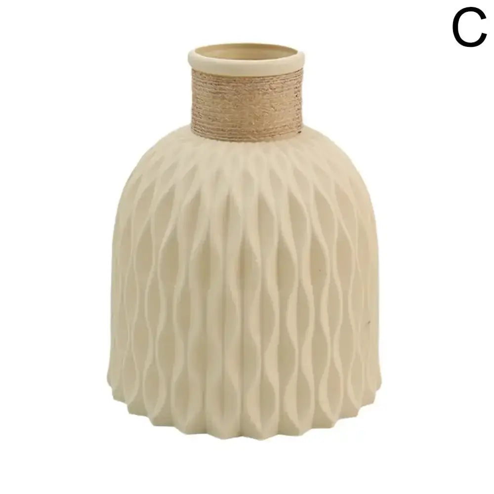 Textured pastel ceramic flower arrangement vase set living room decor