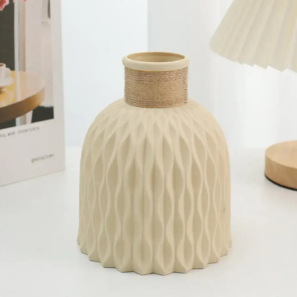 Textured pastel ceramic flower arrangement vase set living room decor
