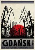 Vintage poland city industrial crane canvas print living room art