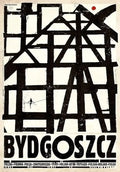 Vintage black & white bydgoszcz poland city canvas prints living room