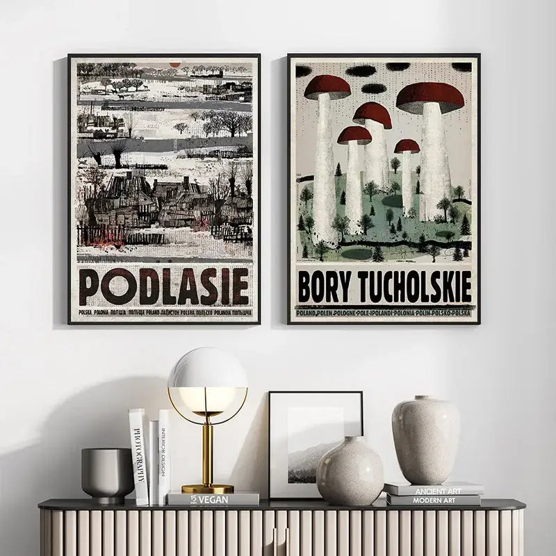 Vintage red sady grojeckie kitchen posters canvas prints