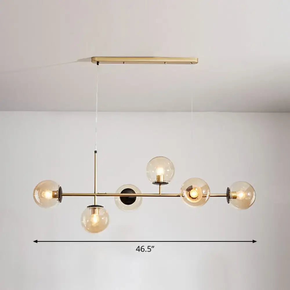 Postmodern black 6-light glass globe chandelier dining room e26 e27 light