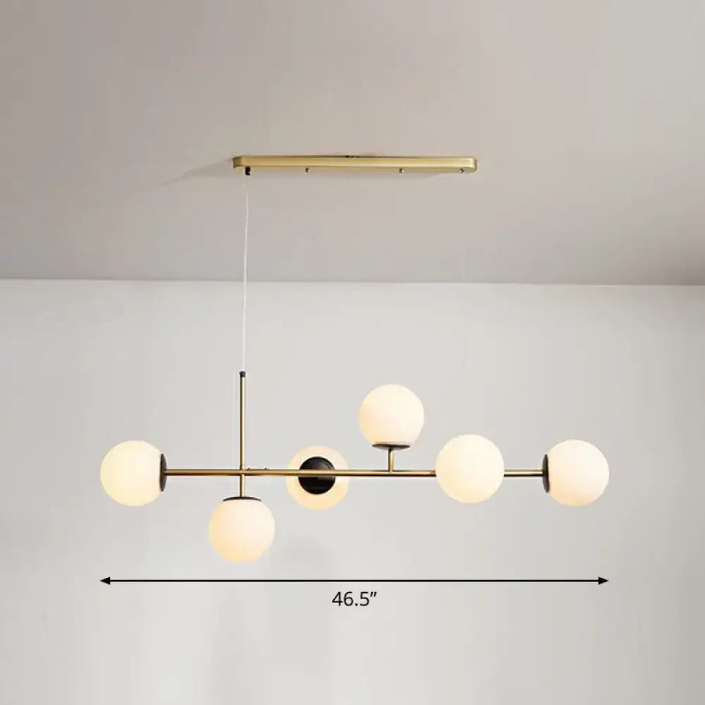 Postmodern black 6-light glass globe chandelier dining room e26 e27 light