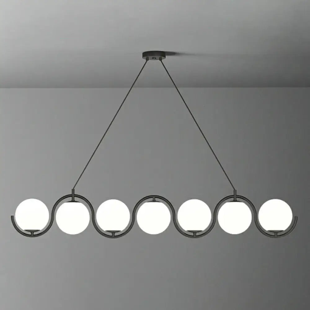 Modern brass glass shade hanging lamp for kitchen island