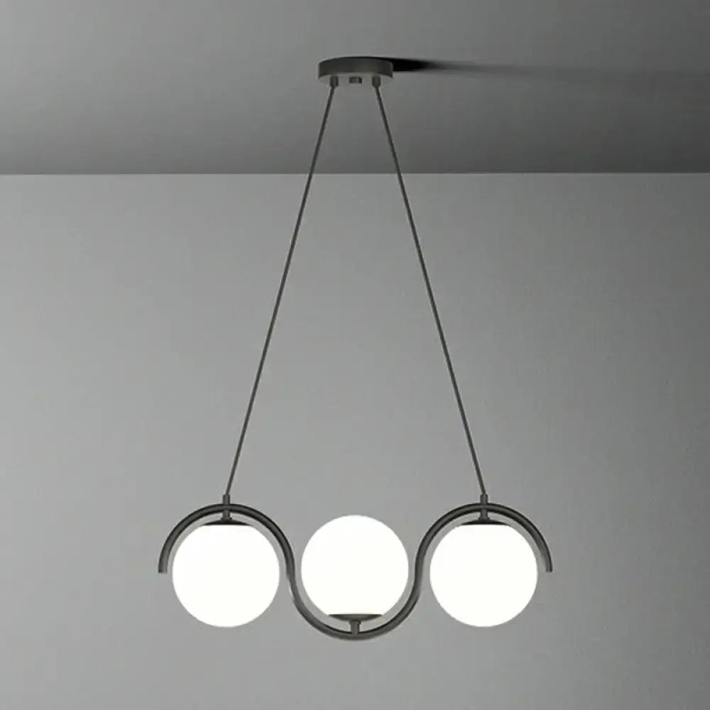 Modern brass glass shade hanging lamp for kitchen island