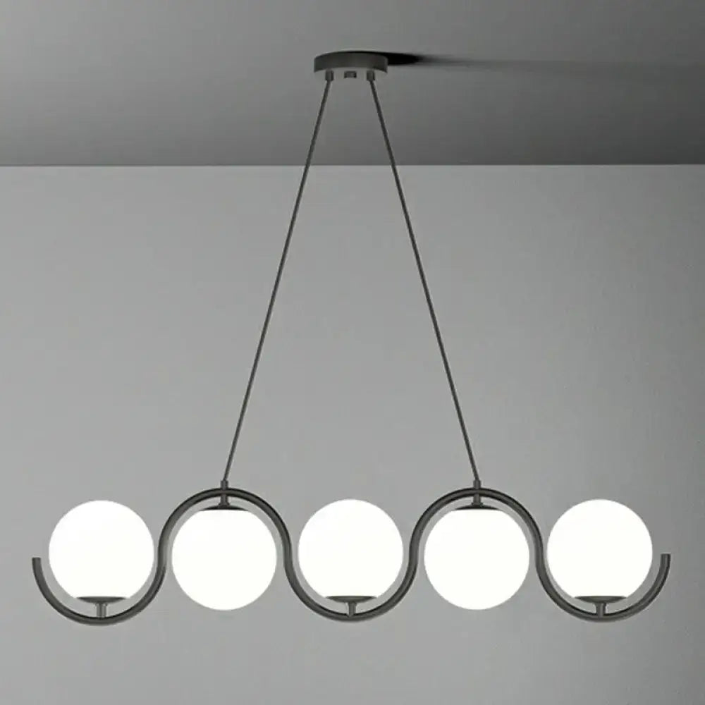 Modern brass glass shade hanging lamp for kitchen island