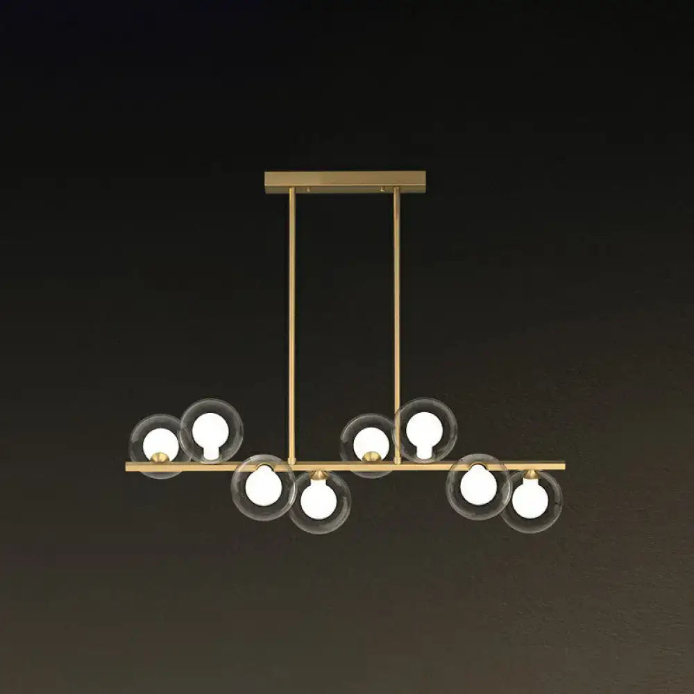 Postmodern black led island light kitchen glass globe chandelier