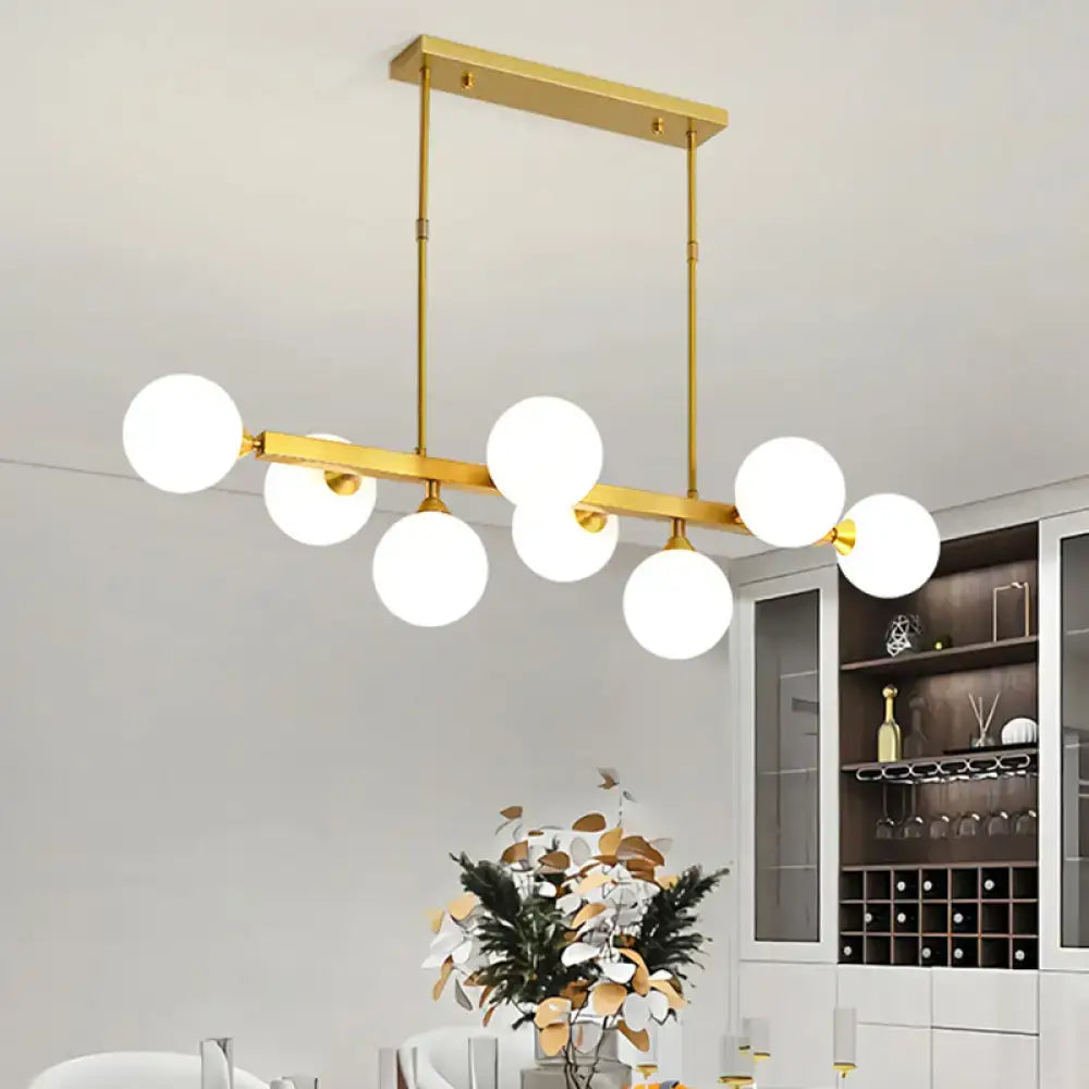 Postmodern black opaline glass molecular island light dining room