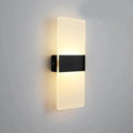 Modern black rechargeable wall light bedroom frosted glass sconce
