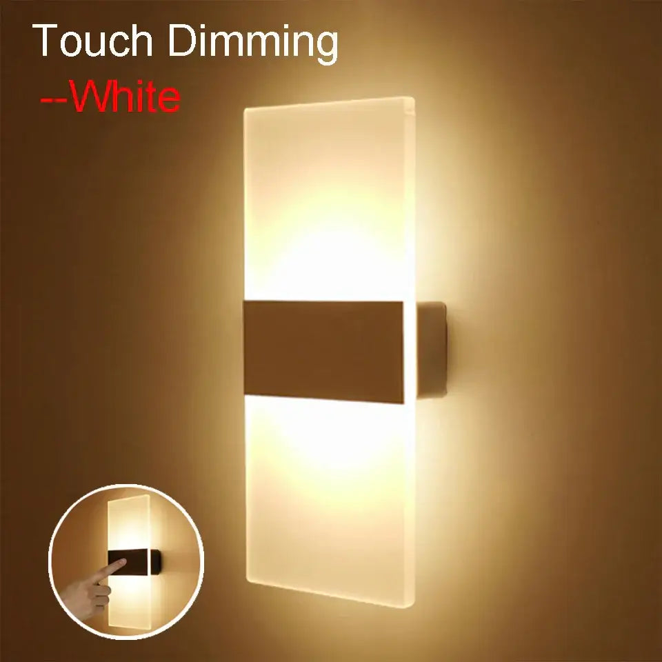 Modern black rechargeable wall light bedroom frosted glass sconce