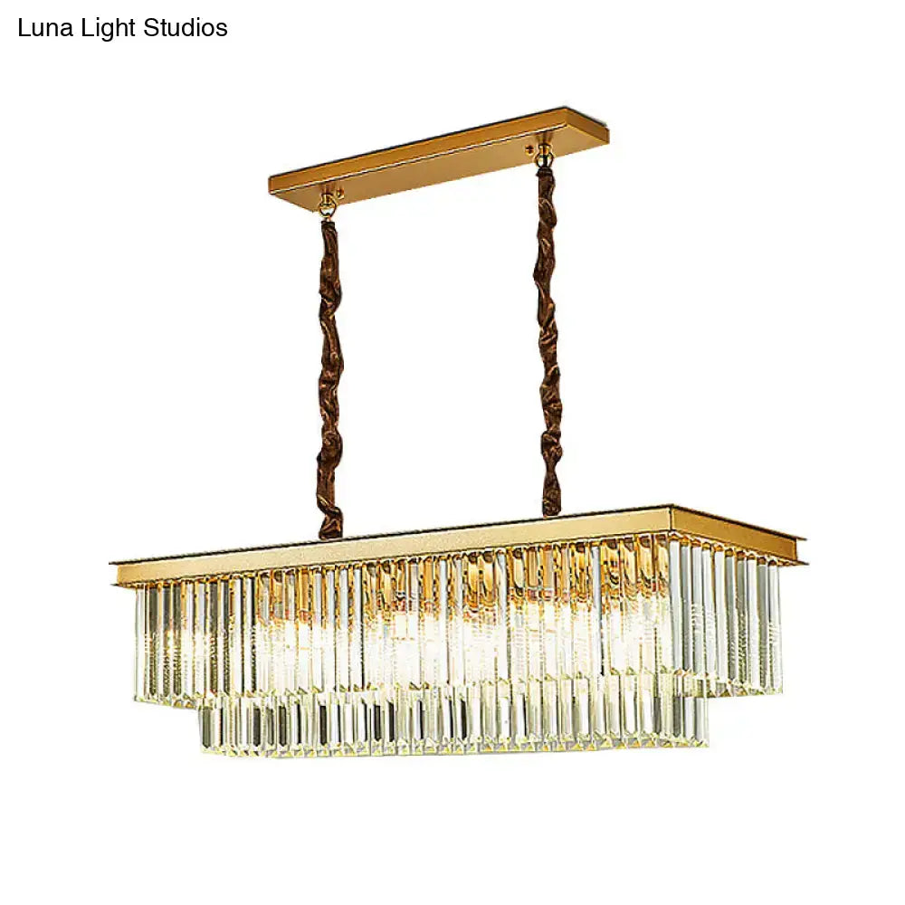Artistic gold crystal pendant light for living room island