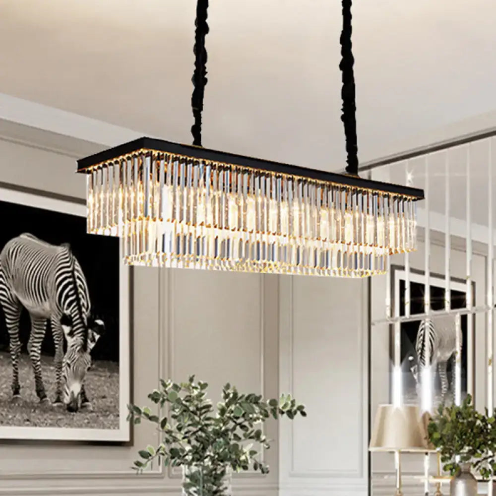 Artistic gold crystal pendant light for living room island