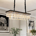 Artistic gold crystal pendant light for living room island