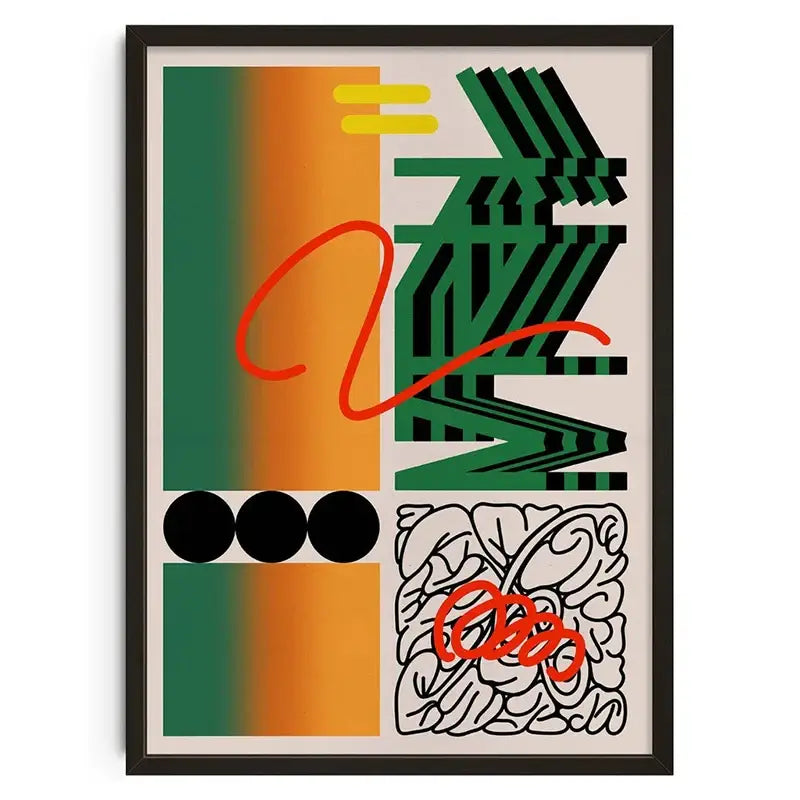 Retro abstract canvas adventure sunset print living room art