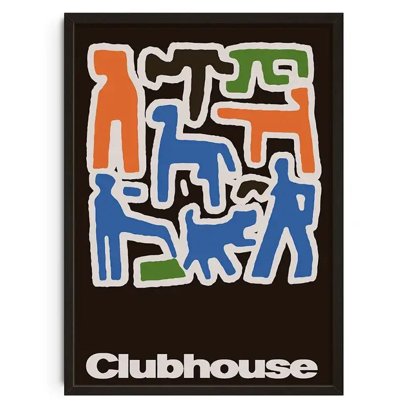 Retro floral & animal abstract canvas print living room wall art