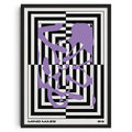 Retro abstract purple & black canvas print living room wall art