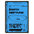 Retro abstract blue neptune boarding pass canvas print living room