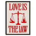 Retro abstract red love is the law canvas print wall art bedroom