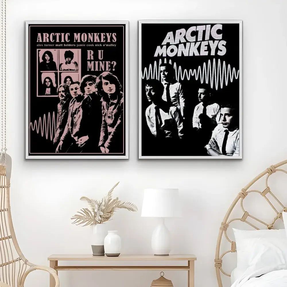 Retro arctic monkeys wall art set – bedroom vintage music posters