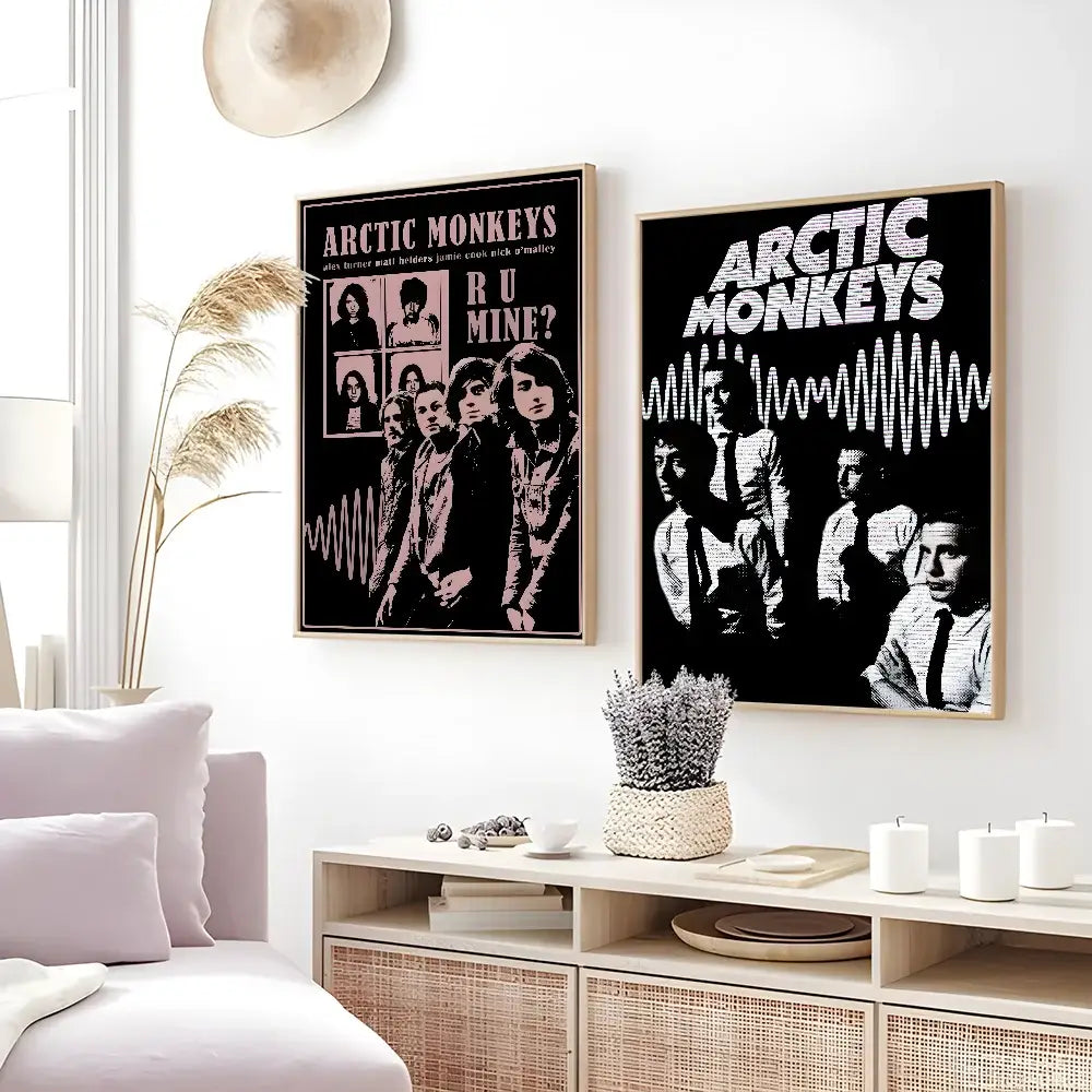 Retro arctic monkeys wall art set – bedroom vintage music posters
