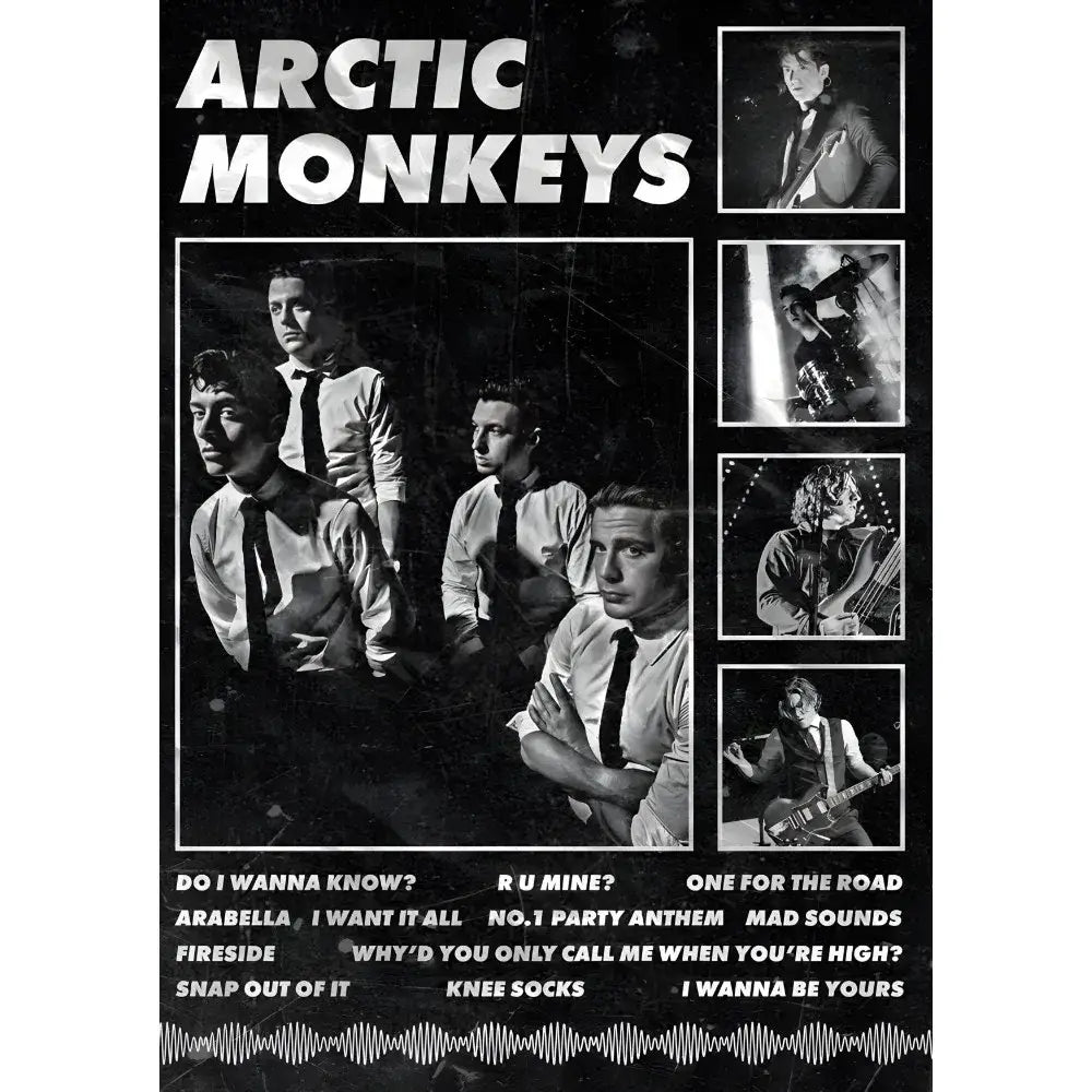 Retro arctic monkeys wall art set – bedroom vintage music posters