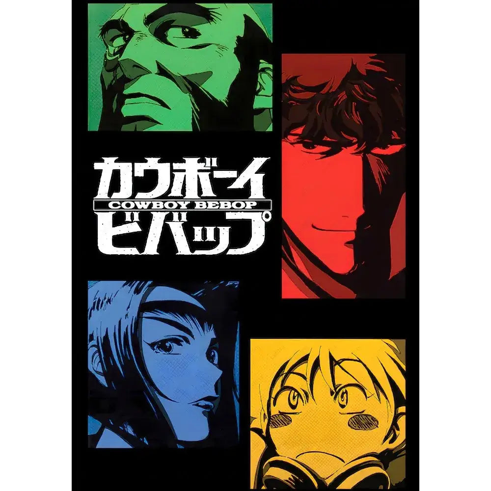 Retro framed cowboy bebop anime poster set for bedroom decor