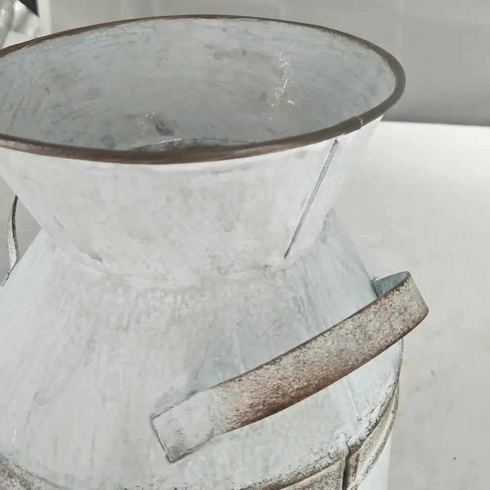 Rustic white heart metal vase holder wedding garden decor