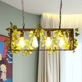 Rustic bronze lattice island ceiling light – kitchen ivy pendant 110v-120v